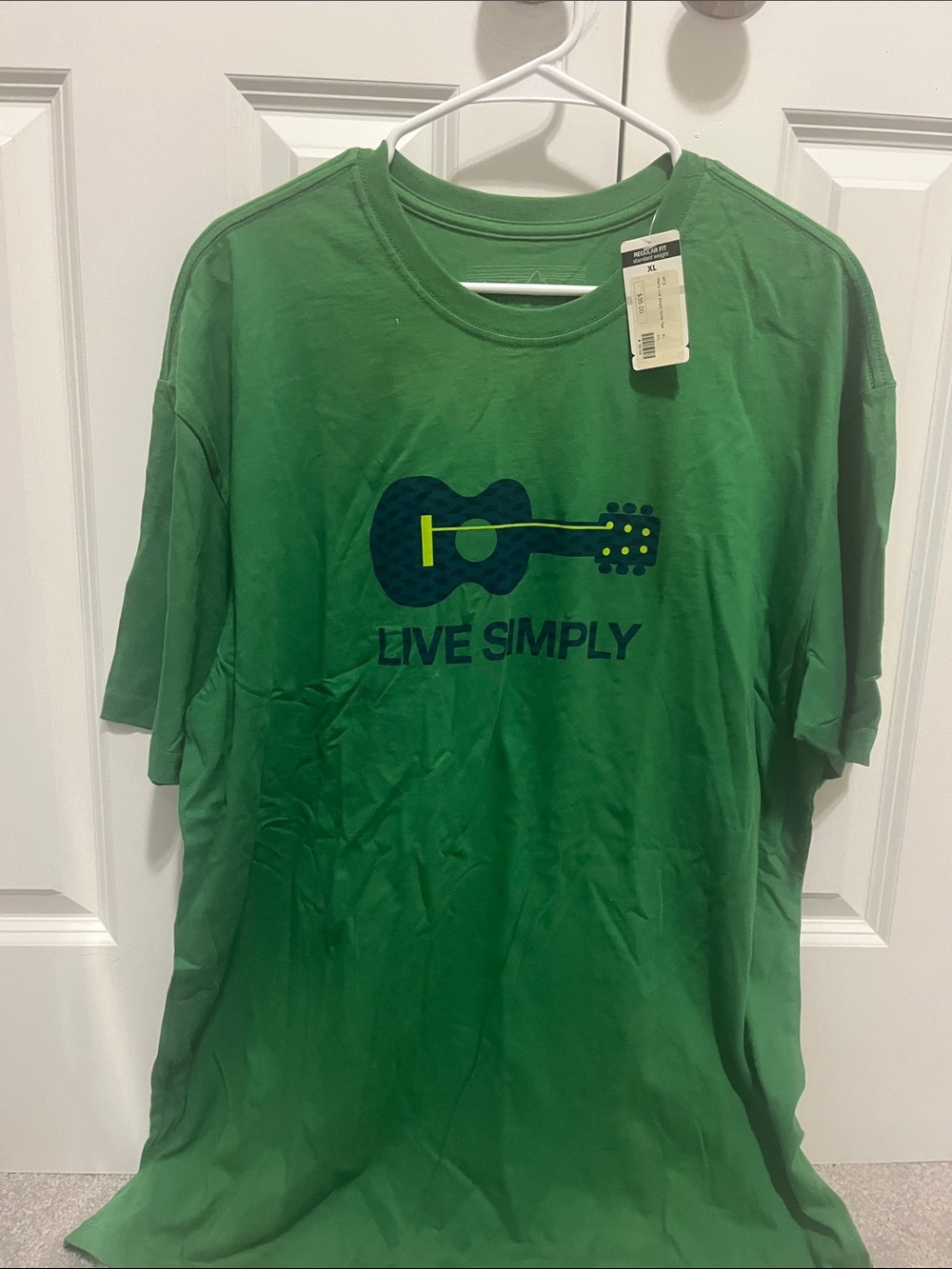 Patagonia Green Kids Graphic Tee with Navy Guitar